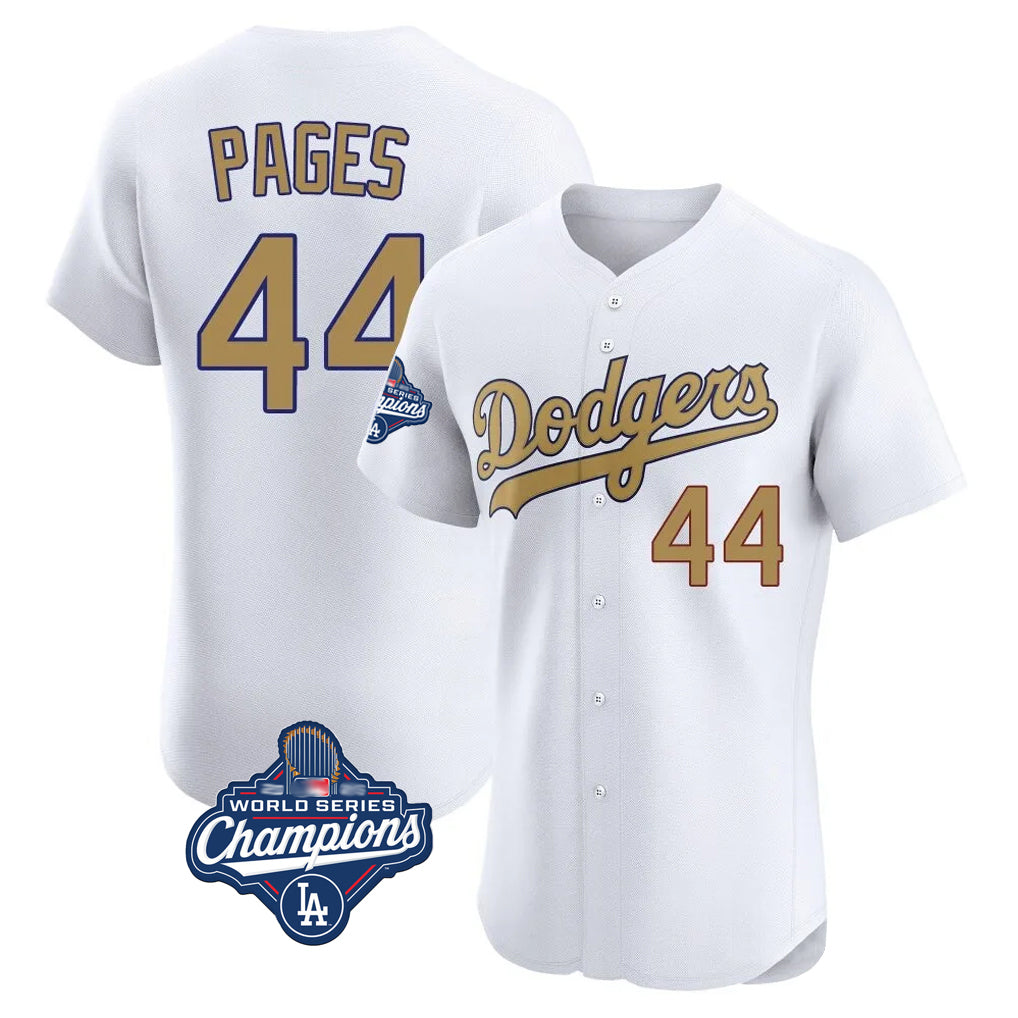 Elroe LA.Dodgers #44 Andy Pages Player Gold World Series Meet Limited Elite Home Stitched Jerseys