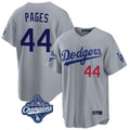 Elroe LA.Dodgers #44 Andy Pages Player Gray World Series Meet Game Home Stitched Jerseys