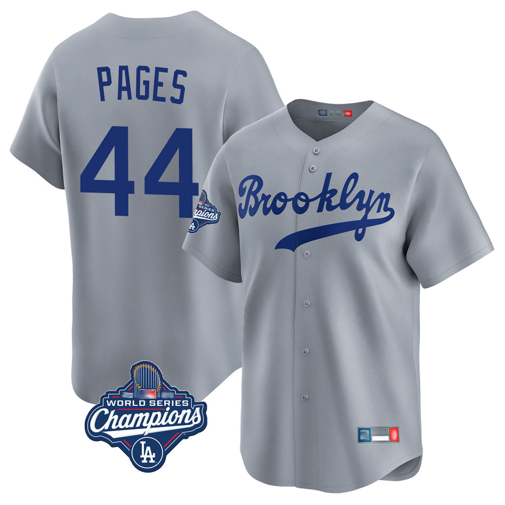 Elroe LA.Dodgers #44 Andy Pages Player Gray World Series Meet Game Limited Home Stitched Jerseys