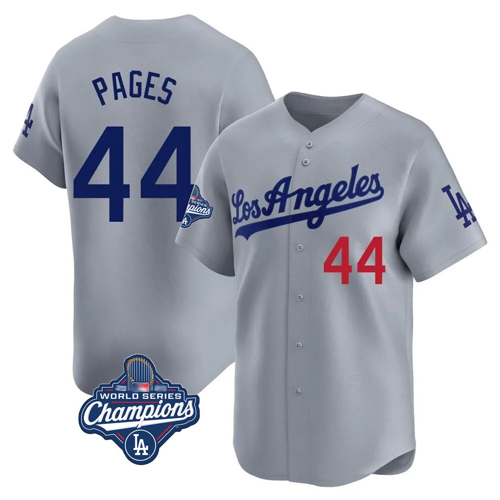 Elroe LA.Dodgers #44 Andy Pages Player Gray World Series Meet Limited Home Stitched Jerseys