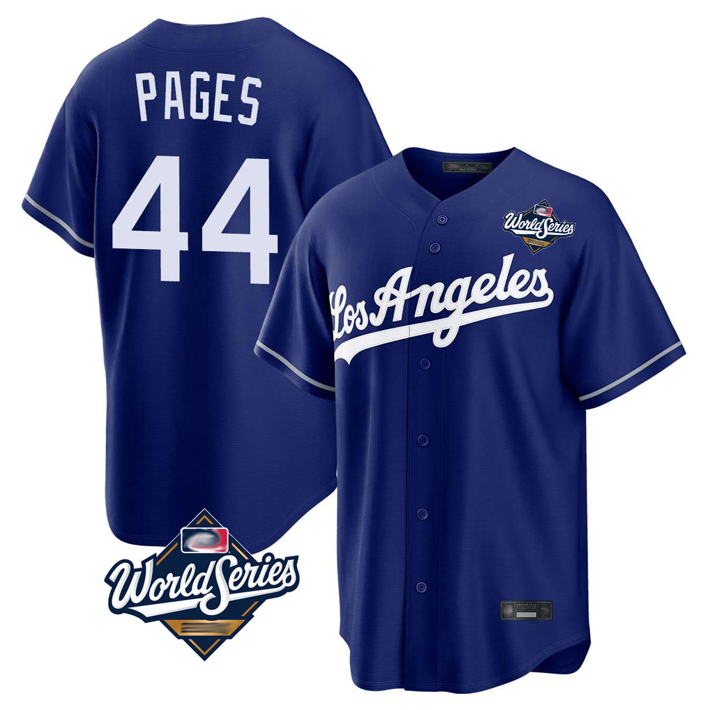 Elroe LA.Dodgers #44 Andy Pages Player Royal World Series Game Stitched Jerseys