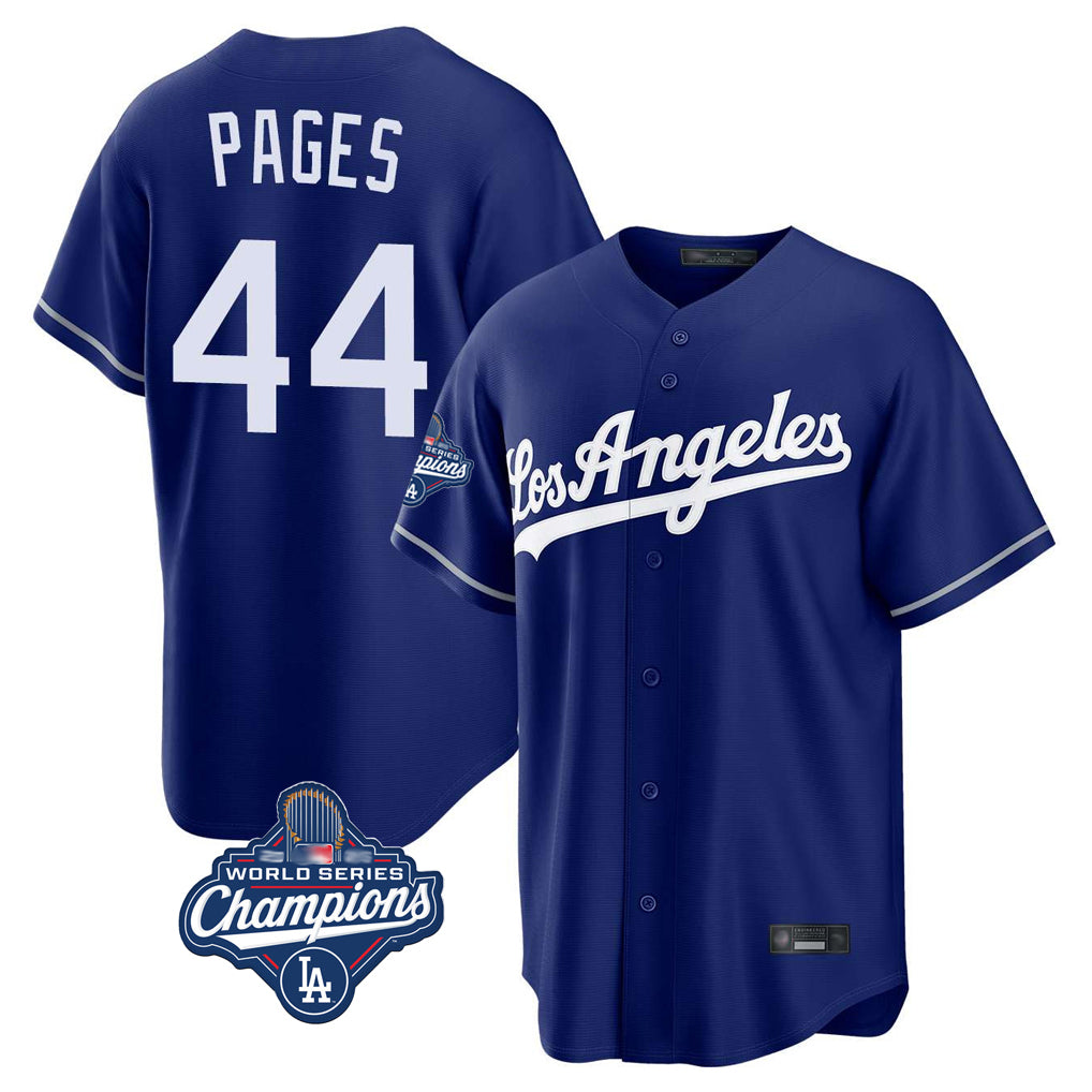 Elroe LA.Dodgers #44 Andy Pages Player Royal World Series Meet Game Stitched Jerseys