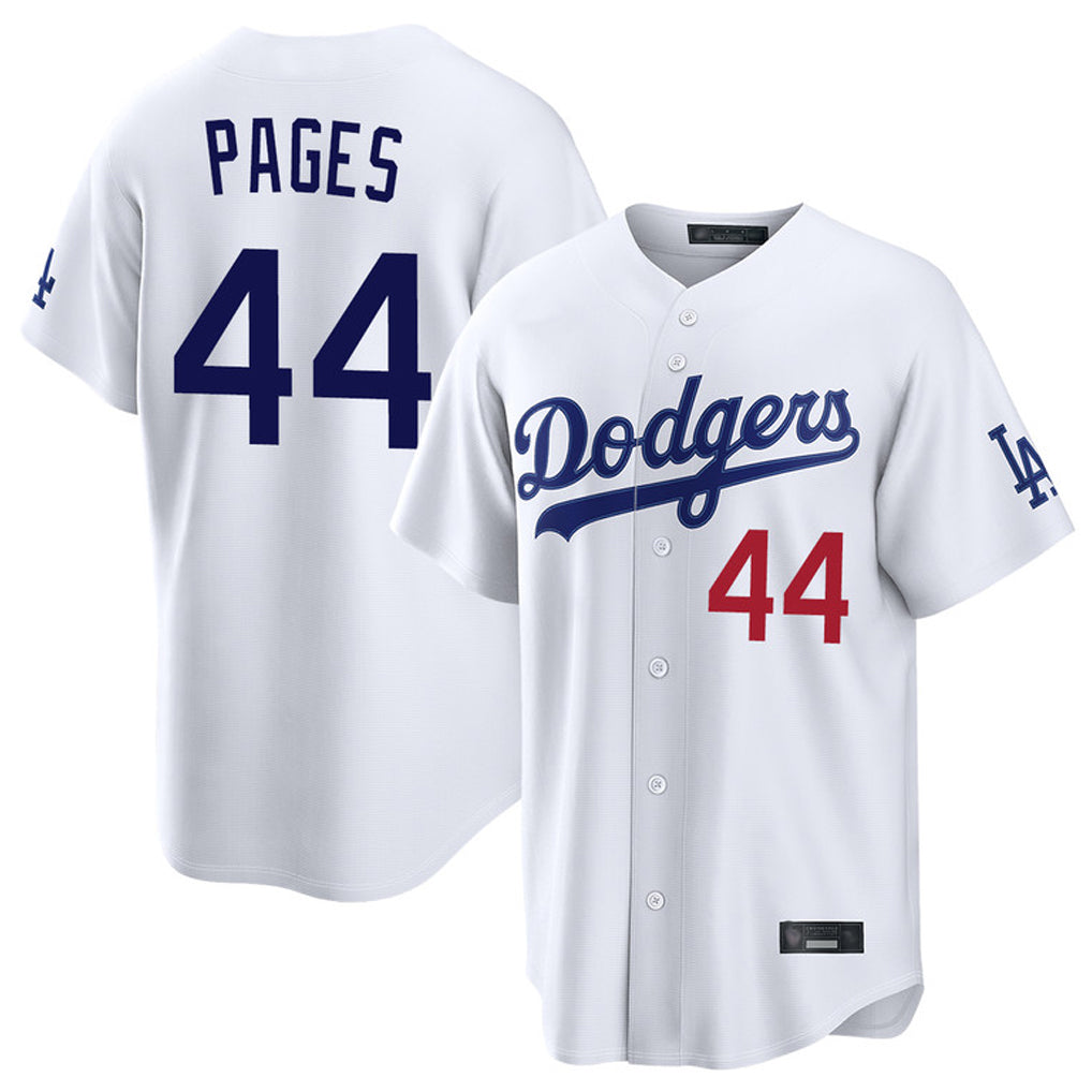 Elroe LA.Dodgers #44 Andy Pages Player White Home Game Stitched Jerseys