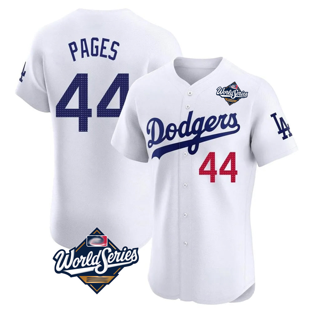 Elroe LA.Dodgers #44 Andy Pages Player White World Series Limited Elite Home Stitched Jerseys