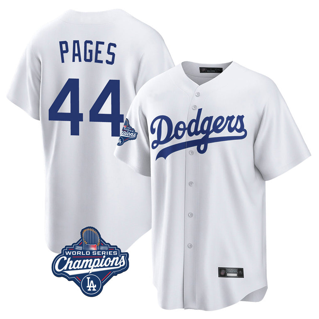 Elroe LA.Dodgers #44 Andy Pages Player White World Series Meet Game Home Stitched Jerseys
