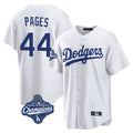 Elroe LA.Dodgers #44 Andy Pages Player White World Series Meet Game Home Stitched Jerseys