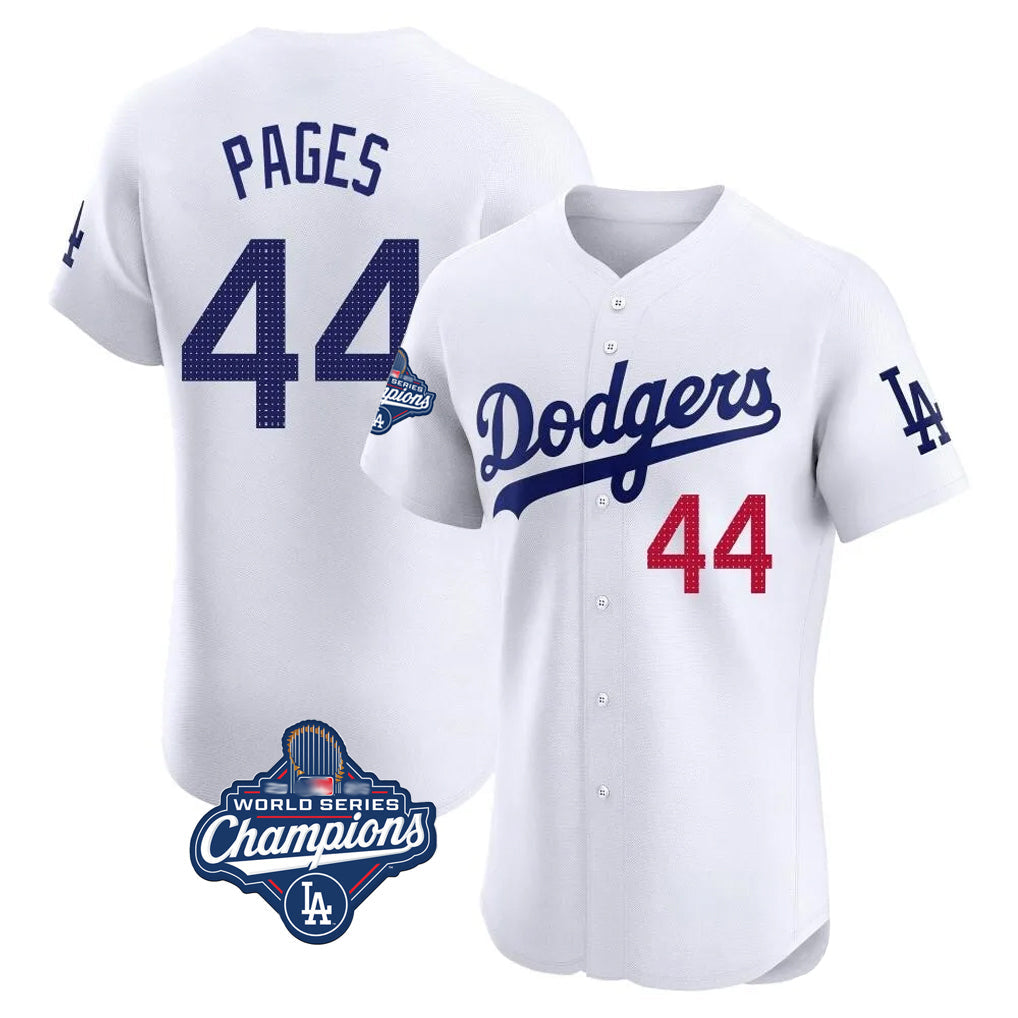 Elroe LA.Dodgers #44 Andy Pages Player White World Series Meet Limited Elite Home Stitched Jerseys