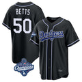 Elroe LA.Dodgers #50 Mookie Betts Player Black World Series Meet Carbon Limited Home Stitched Jerseys