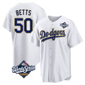 Elroe LA.Dodgers #50 Mookie Betts Player Gold White World Series 2026 Collection Stadium Game Stitched Jerseys