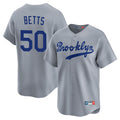 Elroe LA.Dodgers #50 Mookie Betts Player Gray Game Limited Home Stitched Jerseys
