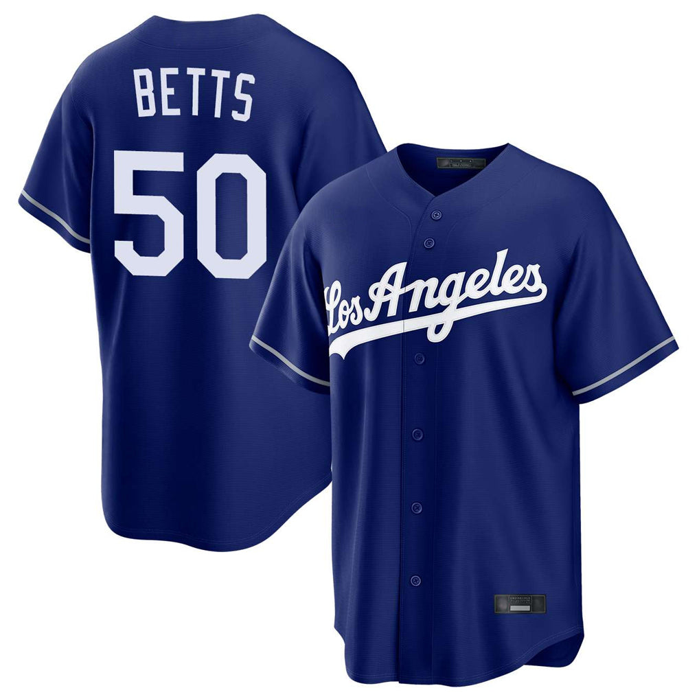 Elroe LA.Dodgers #50 Mookie Betts Player Royal Game Stitched Jerseys