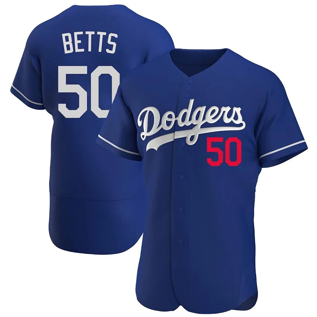 Elroe LA.Dodgers #50 Mookie Betts Player Royal Limited Elite Home Stitched Jerseys