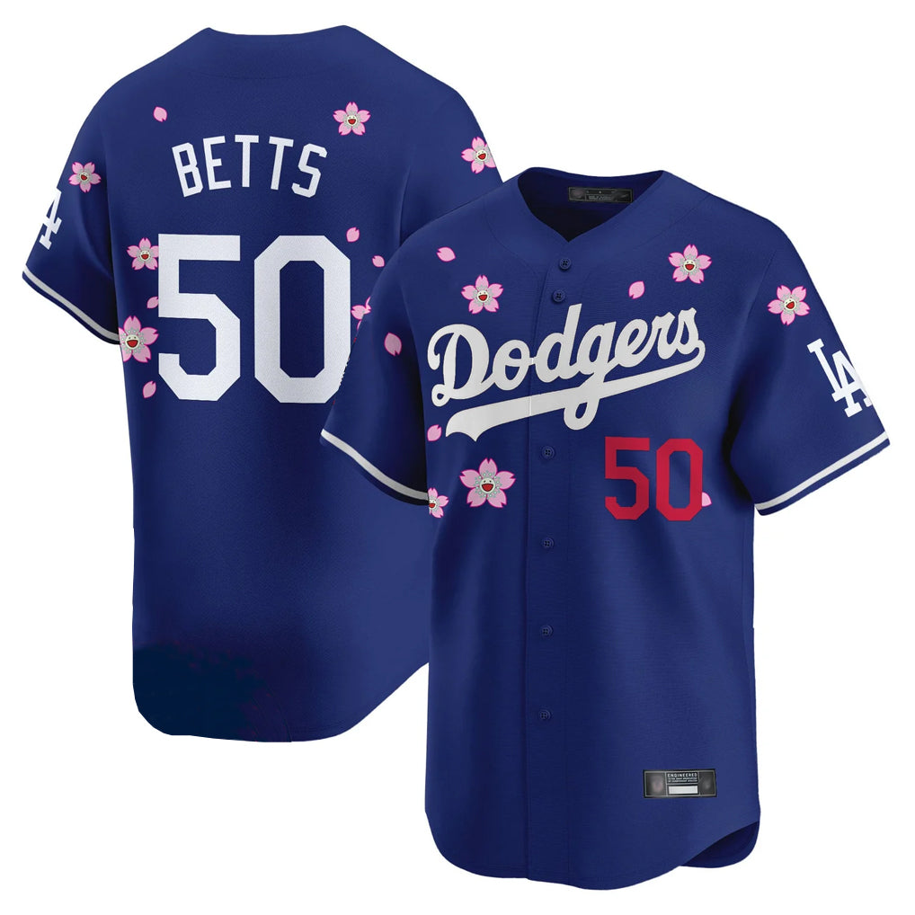 Elroe LA.Dodgers #50 Mookie Betts Player Royal Tokyo Series Vapor Premier Limited Stitched Jerseys