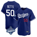 Elroe LA.Dodgers #50 Mookie Betts Player Royal World Series Meet Limited Home Stitched Jerseys
