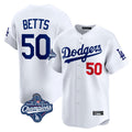 ElroeLA.Dodgers #50 Mookie Betts Player White World Series Meet Limited Home Stitched Jerseys