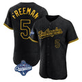Elroe LA.Dodgers #5 Freddie Freeman Player Black World Series Meet Snake Skin City Limited Elite Home Stitched Jerseys
