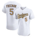 Elroe LA.Dodgers #5 Freddie Freeman Player White Limited Elite Home Stitched Jerseys