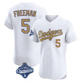 Elroe LA.Dodgers #5 Freddie Freeman Player White World Series Meet Limited Elite Home Stitched Jerseys