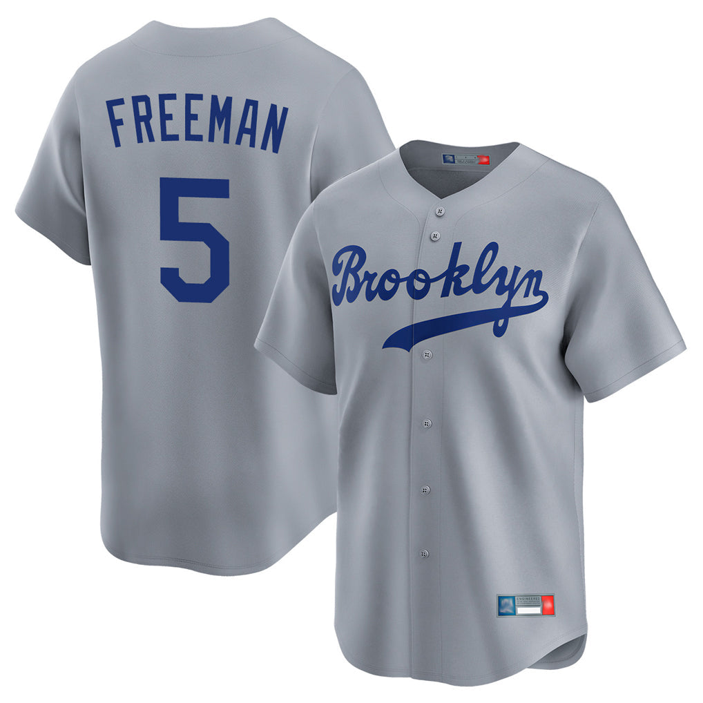 Elroe LA.Dodgers #5 Freddie Freeman Player Gray Game Limited Home Stitched Jerseys