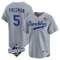Elroe LA.Dodgers #5 Freddie Freeman Player Gray World Series Game Limited Home Stitched Jerseys
