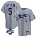 Elroe LA.Dodgers #5 Freddie Freeman Player Gray World Series Meet Game Home Stitched Jerseys