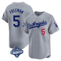 Elroe LA.Dodgers #5 Freddie Freeman Player Gray World Series Meet Limited Home Stitched Jerseys