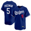 Elroe LA.Dodgers #5 Freddie Freeman Player Royal Limited Home Stitched Jerseys