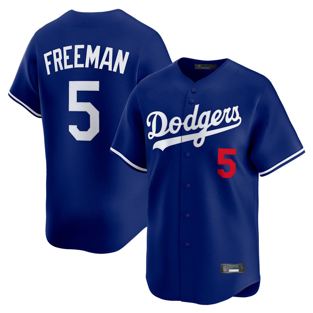 Elroe LA.Dodgers #5 Freddie Freeman Player Royal Limited Home Stitched Jerseys