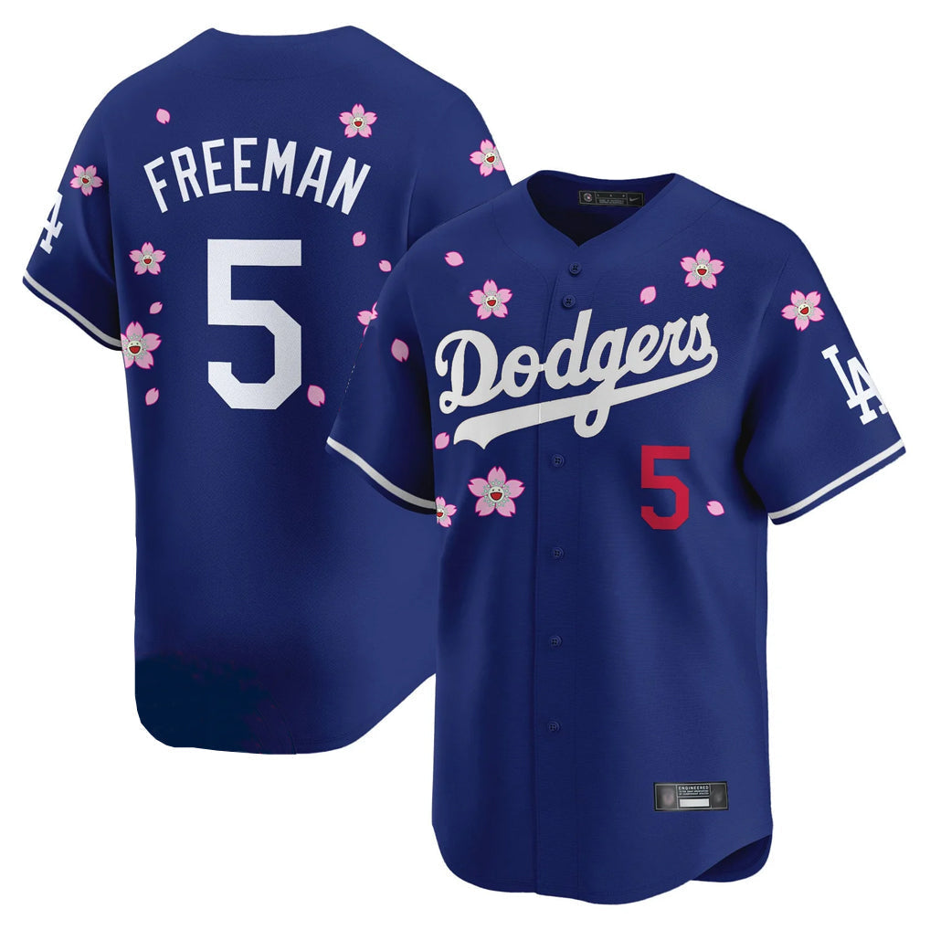 Elroe LA.Dodgers #5 Freddie Freeman Player Royal Tokyo Series Vapor Premier Royal Stitched Jerseys