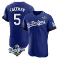 Elroe LA.Dodgers #5 Freddie Freeman Player Royal World Series City Connect Elite Home Stitched Jerseys
