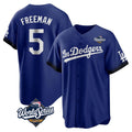 Elroe LA.Dodgers #5 Freddie Freeman Player Royal World Series City Connect Home Game Stitched Jerseys