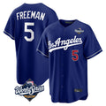 Elroe LA.Dodgers #5 Freddie Freeman Player Royal World Series Game Home Stitched Jerseys