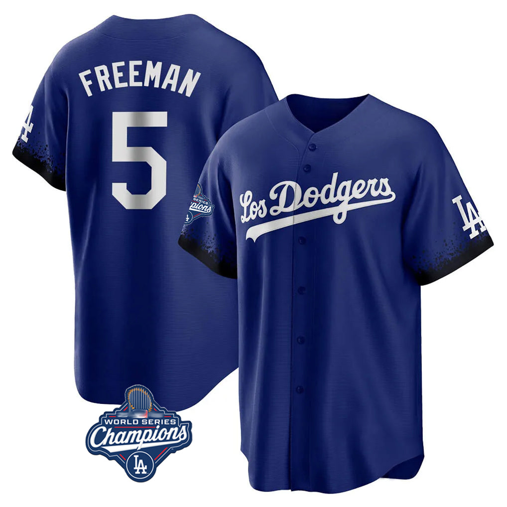 Elroe LA.Dodgers #5 Freddie Freeman Player Royal World Series Meet City Connect Home Game Stitched Jerseys