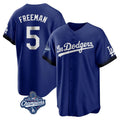 Elroe LA.Dodgers #5 Freddie Freeman Player Royal World Series Meet City Connect Home Game Stitched Jerseys