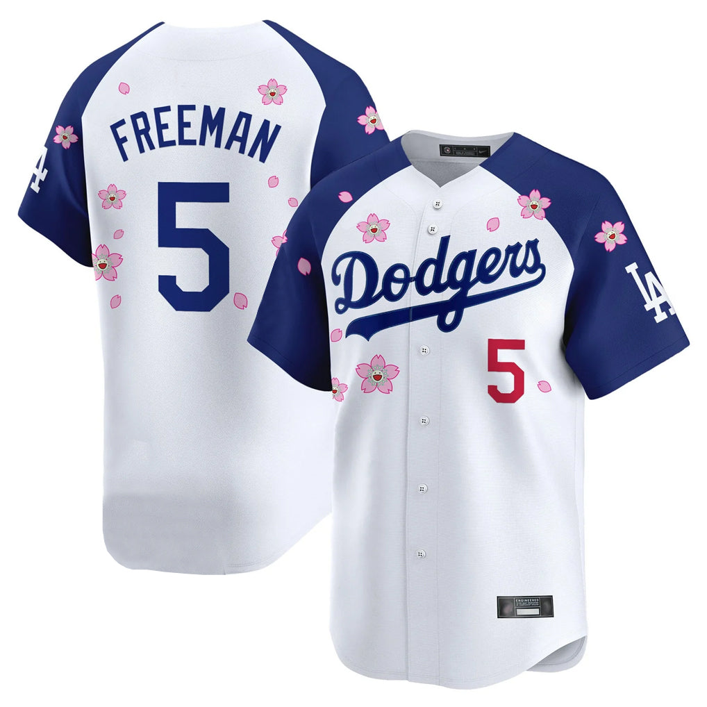 Elroe LA.Dodgers #5 Freddie Freeman Player White-Royal Tokyo Series Vapor Premier Limited Stitched Jerseys