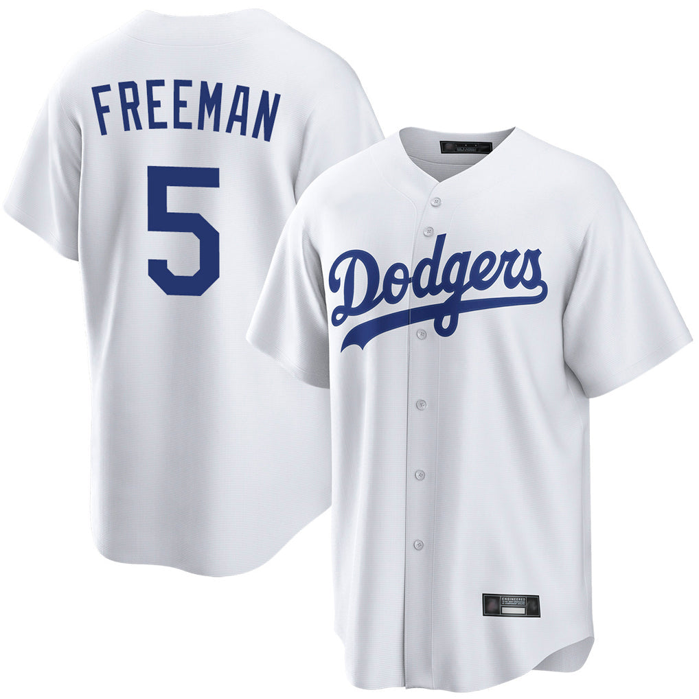 Elroe LA.Dodgers #5 Freddie Freeman Player White Game Home Stitched Jerseys