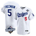 Elroe LA.Dodgers #5 Freddie Freeman Player White World Series Limited Home Stitched Jerseys