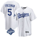 Elroe LA.Dodgers #5 Freddie Freeman Player White World Series Meet Game Home Stitched Jerseys