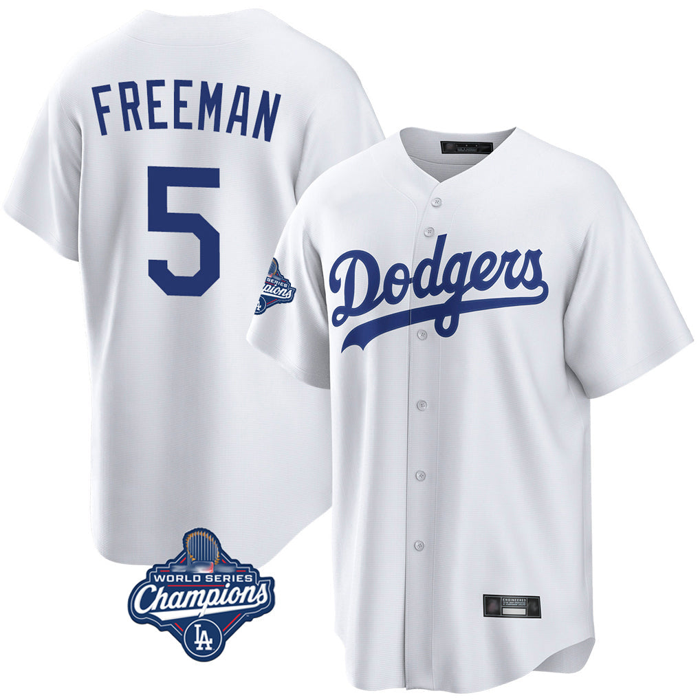 Elroe LA.Dodgers #5 Freddie Freeman Player White World Series Meet Game Home Stitched Jerseys
