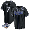Elroe LA.Dodgers #7 Blake Snell Player Black Carbon Limited World Series Home Stitched Jerseys