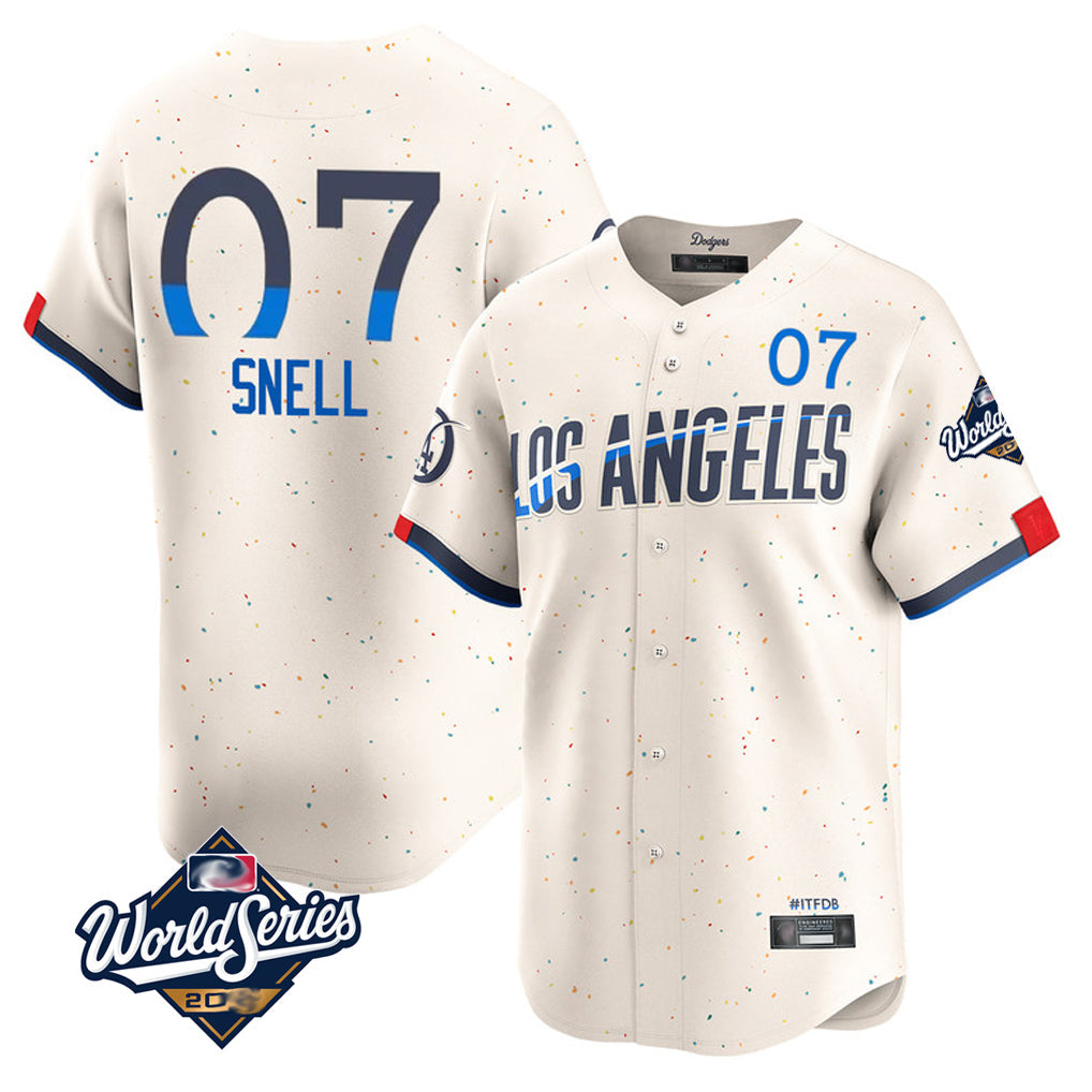 Elroe LA.Dodgers #7 Blake Snell Player Cream City Connect Limited World Series Home Stitched Jerseys