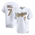 Elroe LA.Dodgers #7 Blake Snell Player Gold Collection Limited Home Stitched Jerseys
