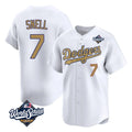 Elroe LA.Dodgers #7 Blake Snell Player Gold Collection Limited World Series Home Stitched Jerseys