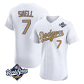 Elroe LA.Dodgers #7 Blake Snell Player Gold World Series Limited Elite Home Stitched Jerseys