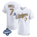 Elroe LA.Dodgers #7 Blake Snell Player Gold World Series Meet Limited Elite Home Stitched Jerseys
