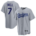 Elroe LA.Dodgers #7 Blake Snell Player Gray Game Stitched Jerseys