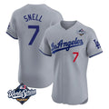 Elroe LA.Dodgers #7 Blake Snell Player Gray World Series Limited Elite Home Stitched Jerseys