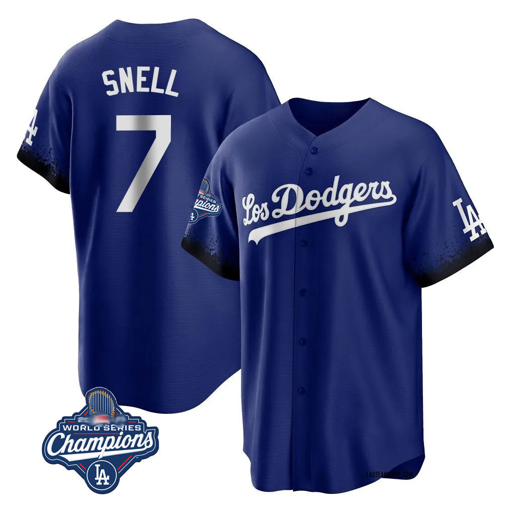 Elroe LA.Dodgers #7 Blake Snell Player Royal City Connect Game World Series Meet Stitched Jerseys