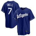 Elroe LA.Dodgers #7 Blake Snell Player Royal Game Stitched Jerseys