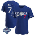 Elroe LA.Dodgers #7 Blake Snell Player Royal Limited Elite World Series Meet Home Stitched Jerseys